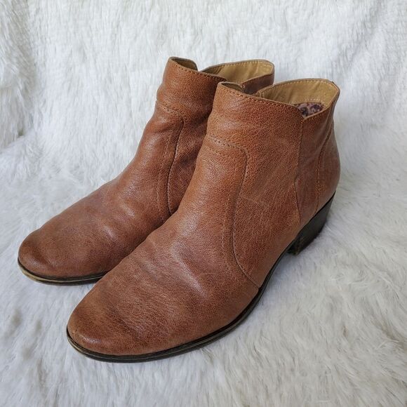 Lucky Brand Breck Brown Leather Ankle Boots Size 9 - Picture 3 of 6